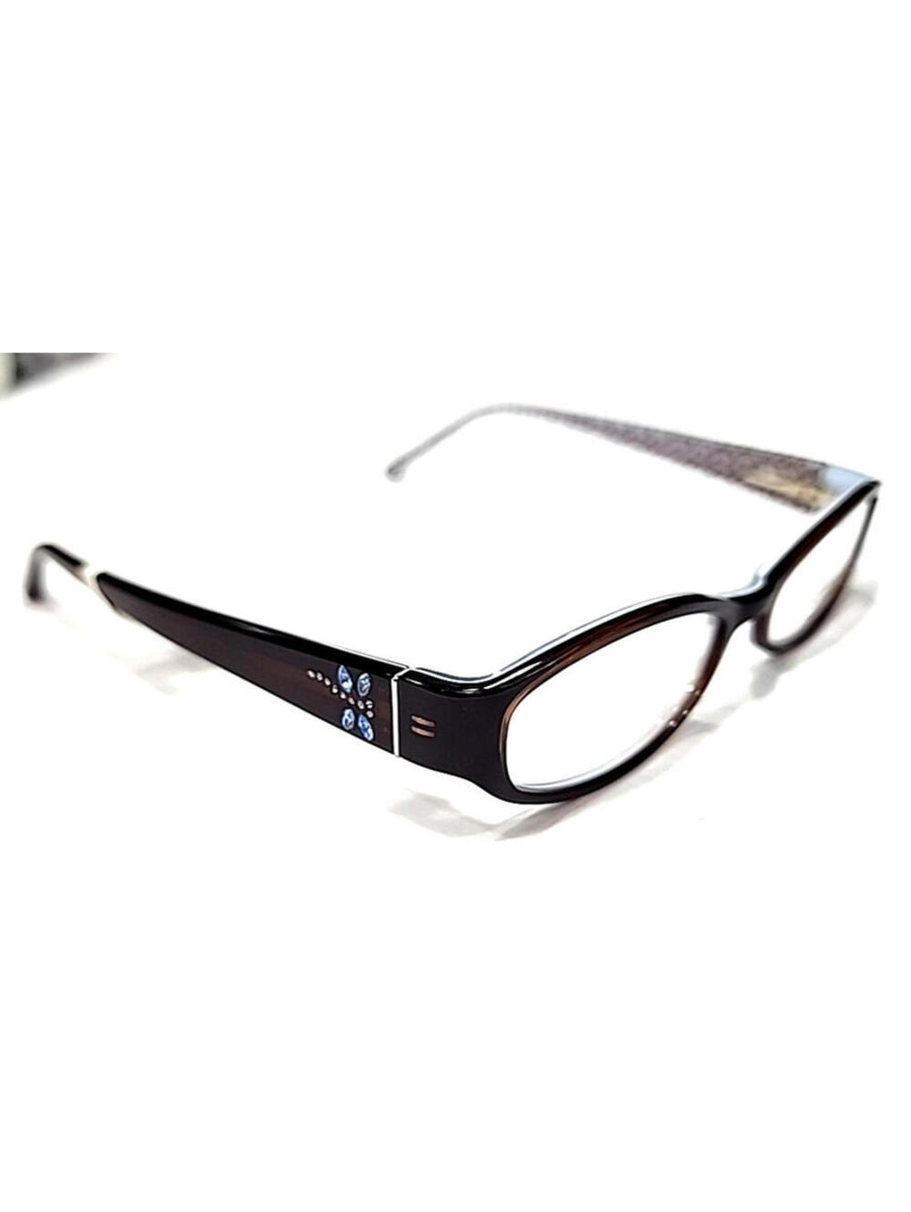 Coach 530 Annabel Gloss Brown Blue Oval Eyeglasses 50-18 135 - Picture 4 of 8